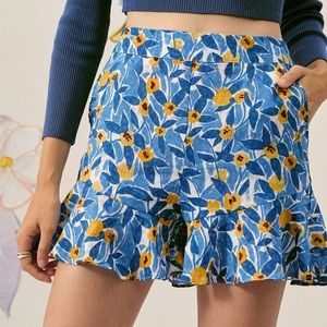 NWT Rihoas Ruffle Trim Wide-leg Shorts